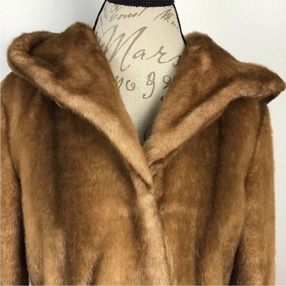 Jones New York Tiered Faux Fur Swing Coat z - Picture 2 of 12